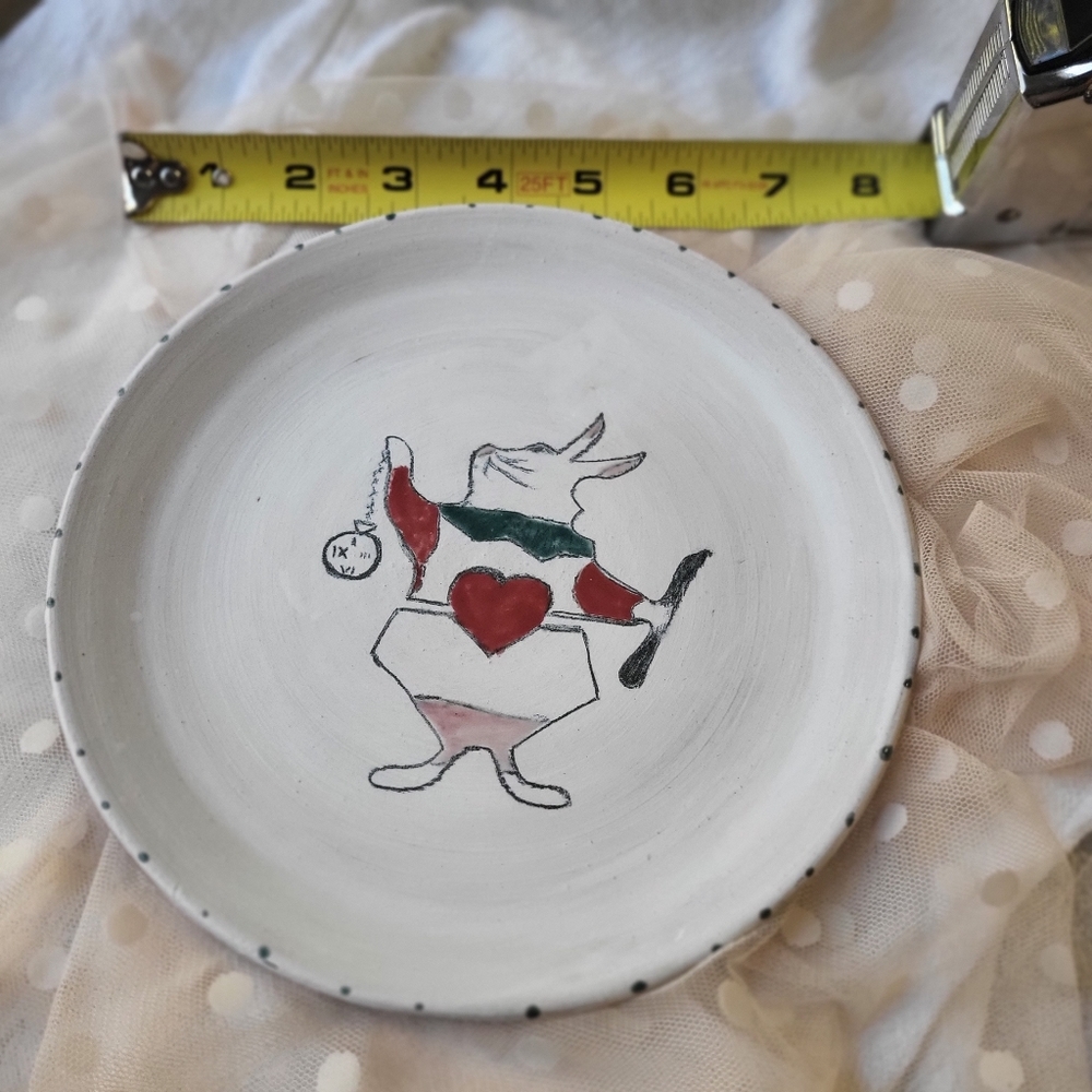 Hand-made pottery The White Rabbit Dessert dish - Picture 2 of 3
